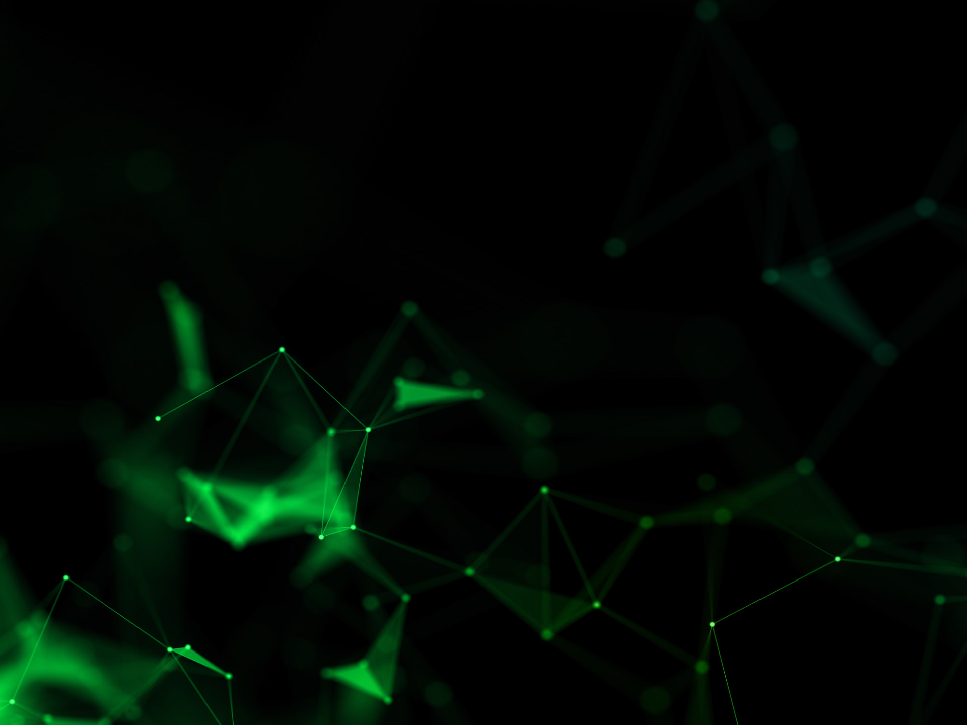 Abstract green network connections representing AI data annotation infrastructure